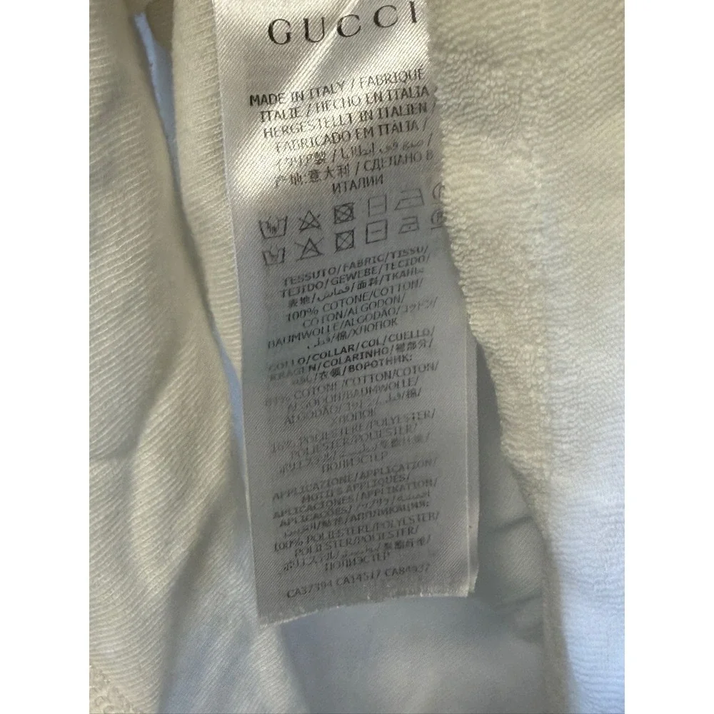 Gucci White Cotton Terry Cloth Polo Shirt Web‎ Stripe Interlocking G Logo Italy